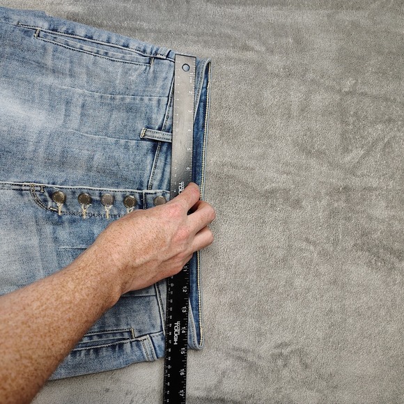 Judy Blue Jeans Womens 29 Blue Wide Leg Cropped Button Fly Medium‎ Stretch Denim - Picture 12 of 16